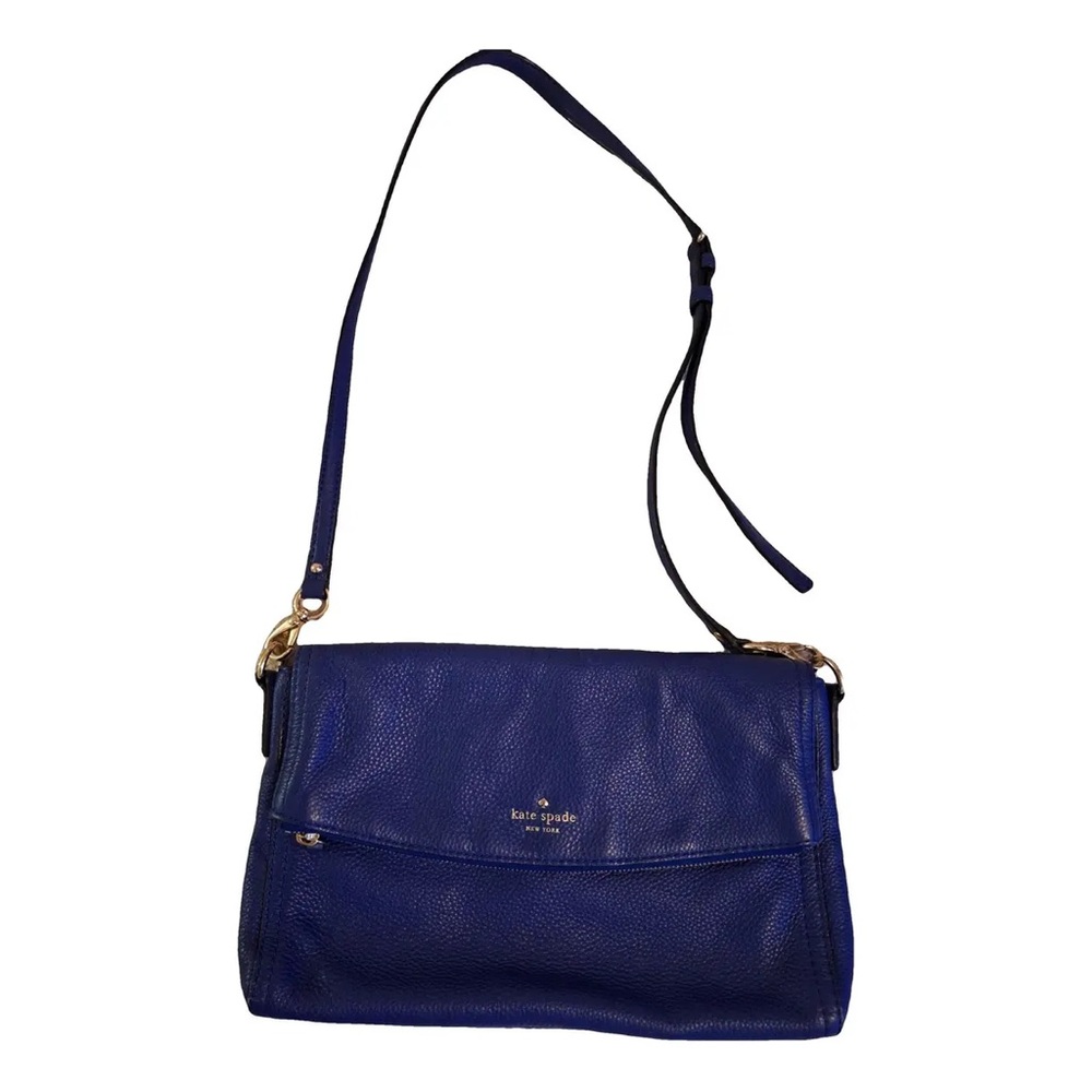 Kate Spade Royal Blue Leather Crossbody Bag with Gold Hardware